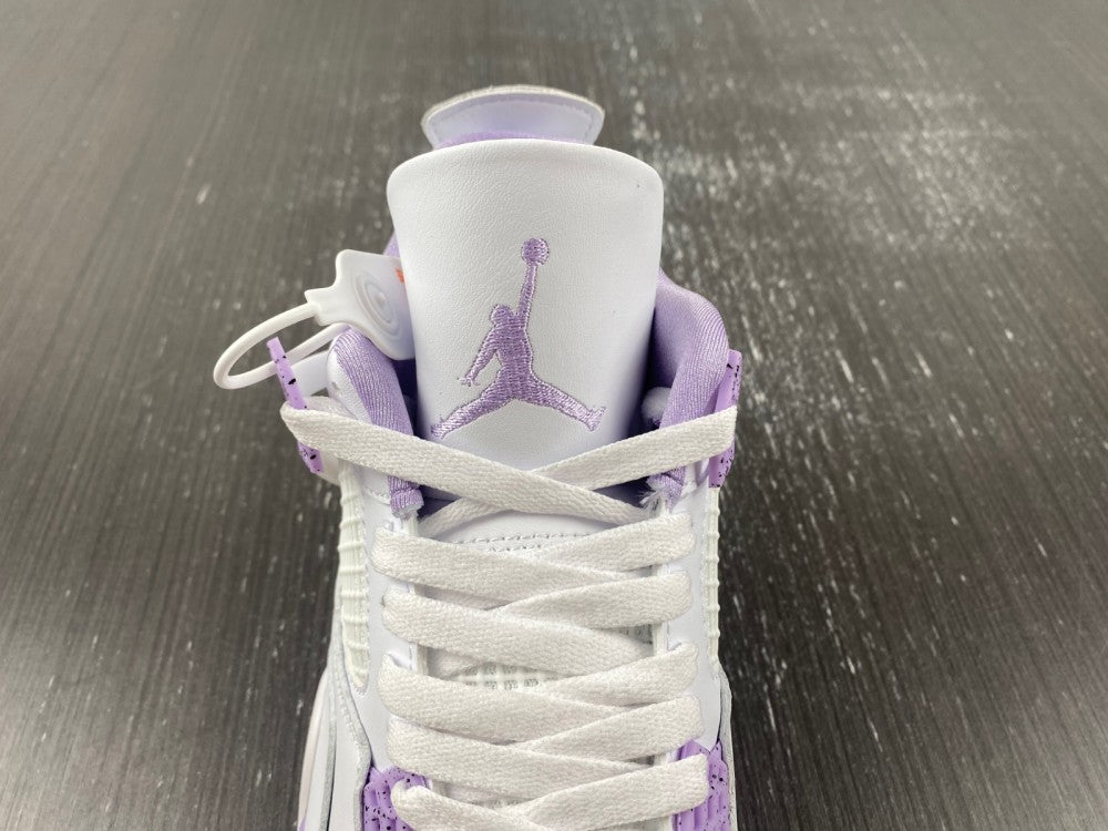 Air Jordan 4 Retro White and Purple Sneakers CT8527-115