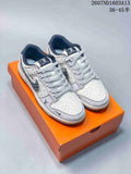 Nike SB Dunk Low LV Print Beige Gray Gold Sneakers