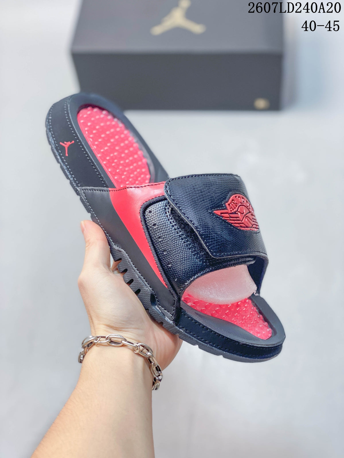 Jordan Air Jordan Hydro II Retro Slides Black Red 2607LD240A20