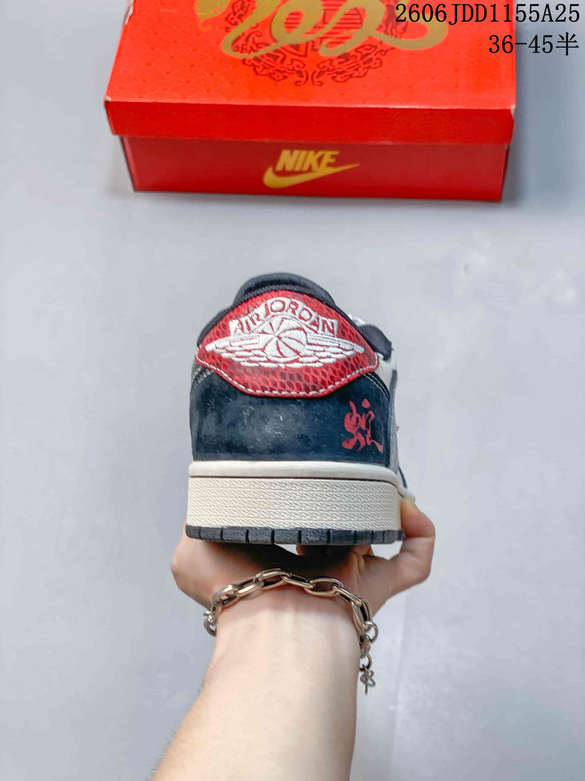 Jordan 1 Low OG SP Travis Scott x Fragment Design White Navy Red