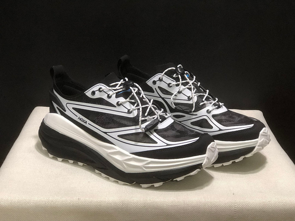 HOKA Stinson One 7 Black and White Trail Sneakers