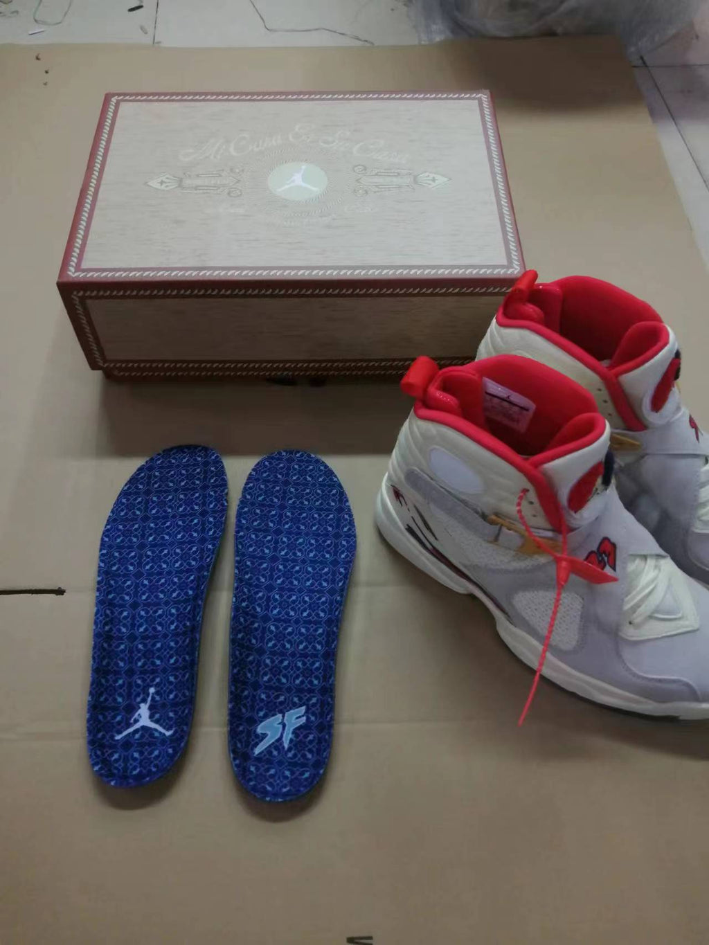 Jordan Air Jordan 8 White and Red High-Top Sneakers