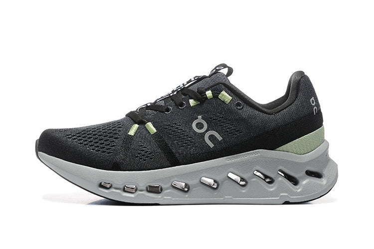 On Cloudsurfer Running Shoes in Black and Glacier