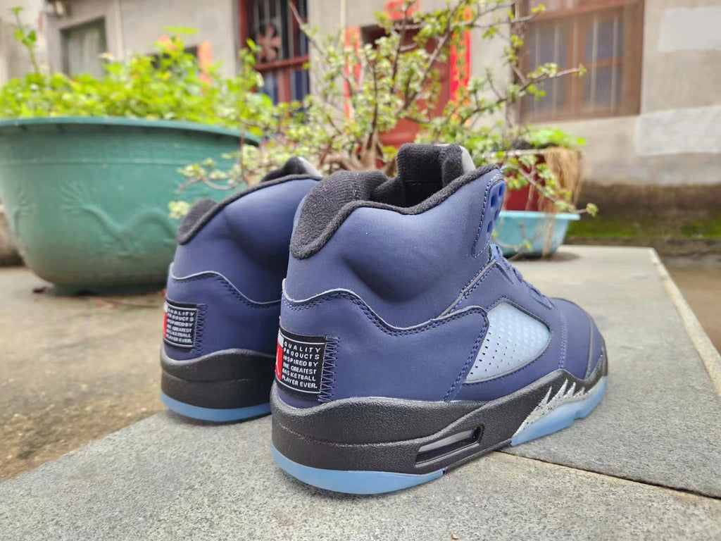 Jordan 5 High-Top Sneakers in Deep Blue