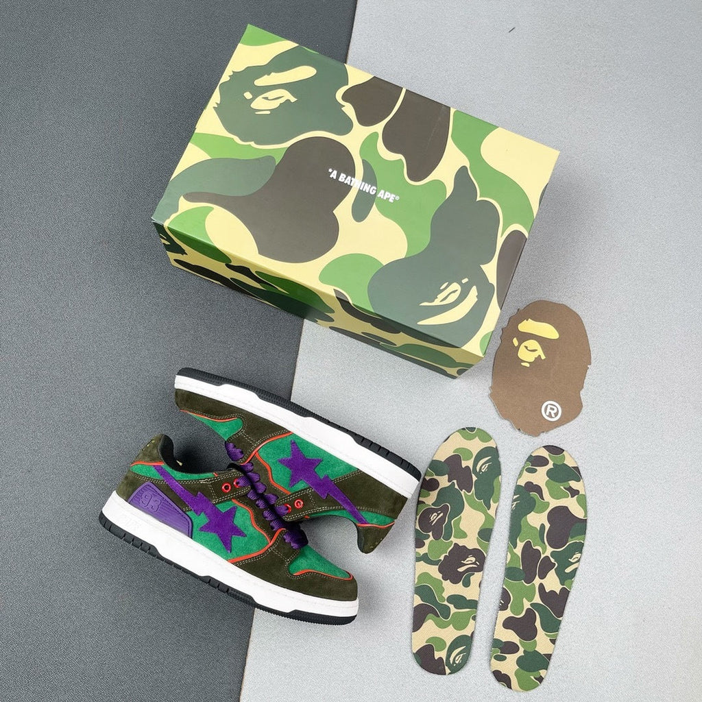 BAPE SK8 Sta Sneakers Green and Purple