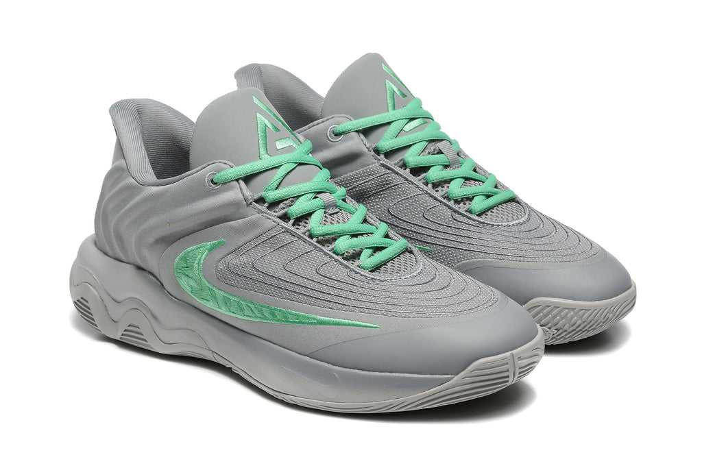 Nike 885-8 Gray Green Basketball Sneakers
