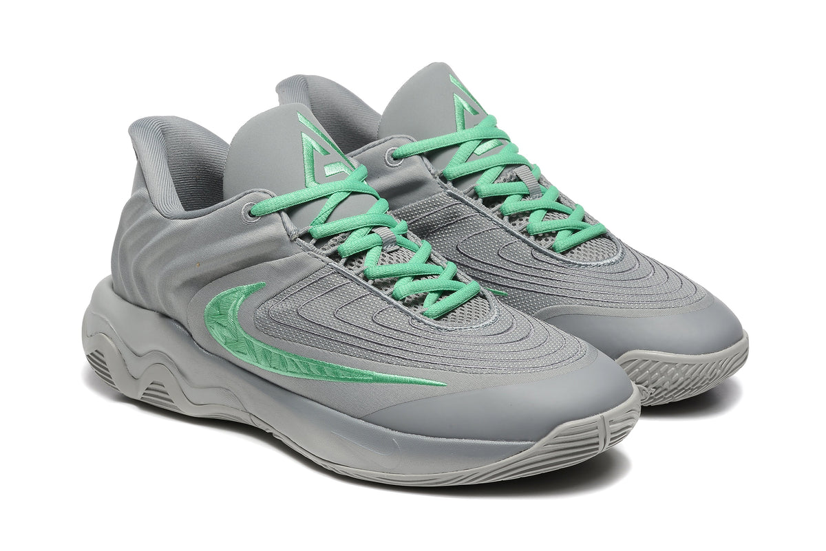Nike 885-8 Gray Green Basketball Sneakers