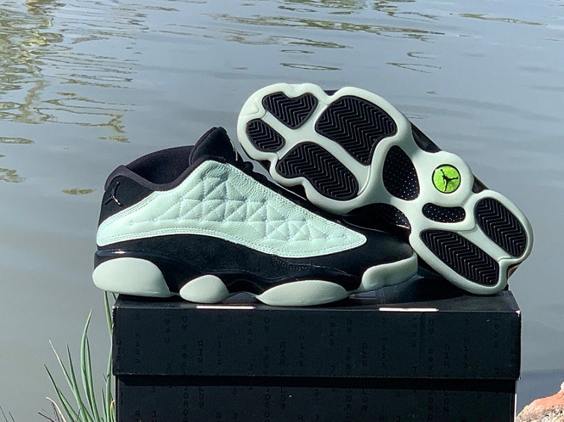 Air Jordan 13 Low Singles Day Black and Mint Sneakers