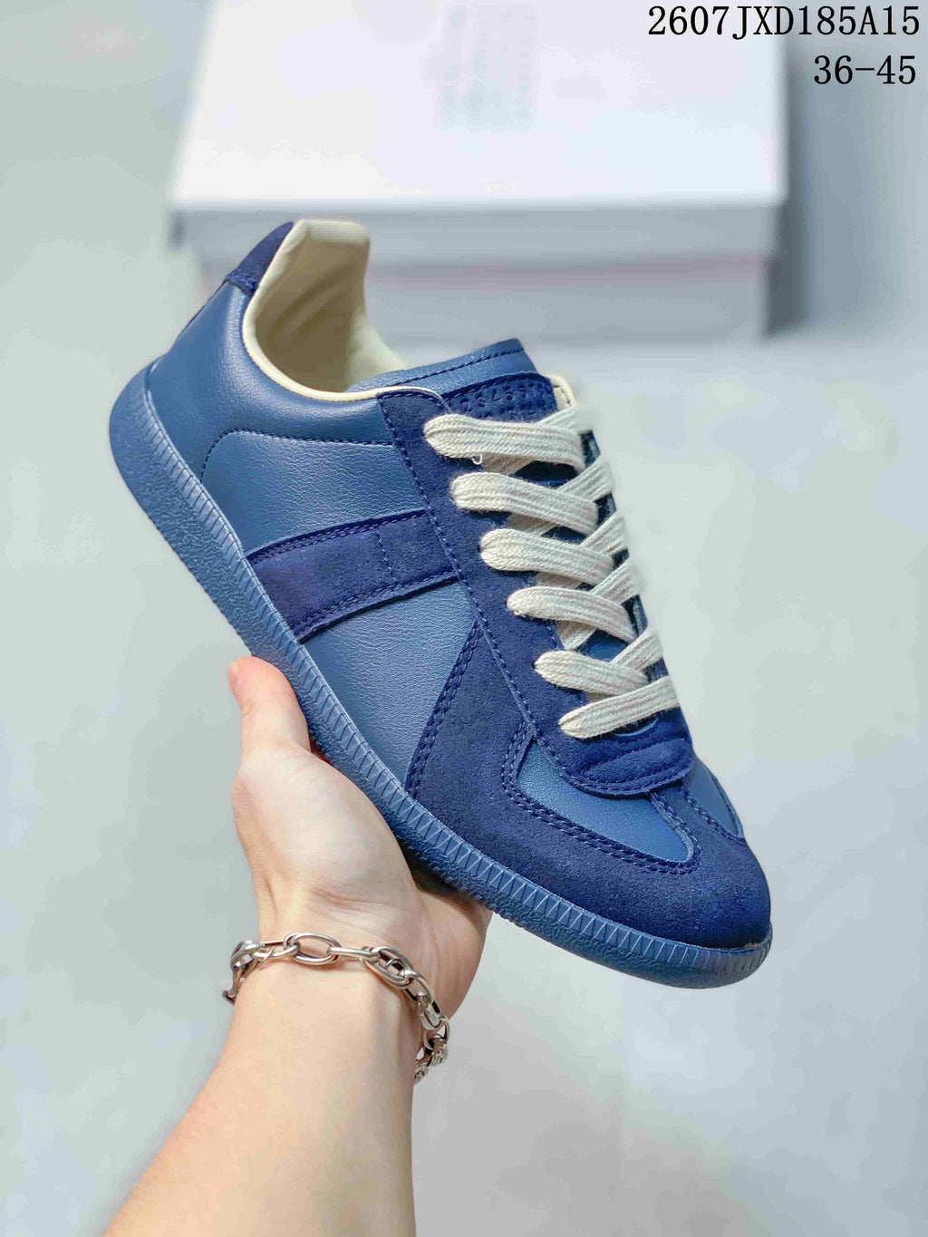 Maison Margiela S57WS0236 Blue Calfskin Sneakers