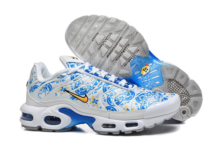 Nike Air Max Plus White Blue Pattern Sneakers
