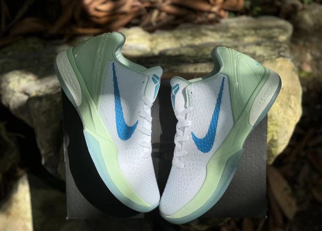 Nike Kobe 6 Haliburton PE Basketball Shoes, White and Green