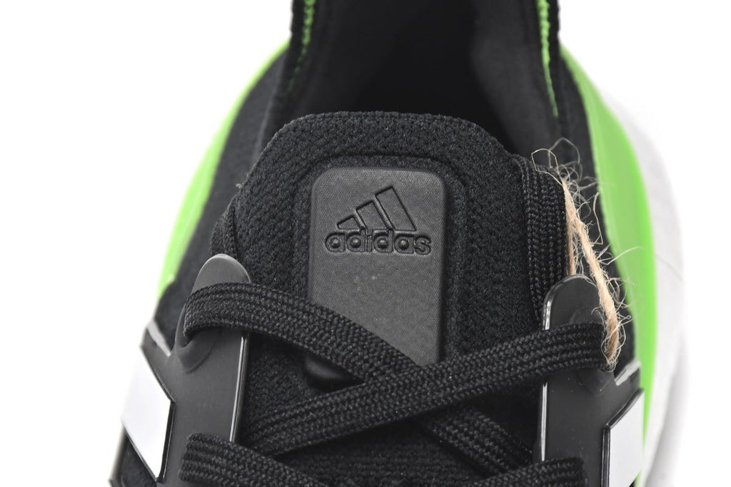 adidas UltraBoost 22 Black Solar Green Running Shoes GX6640