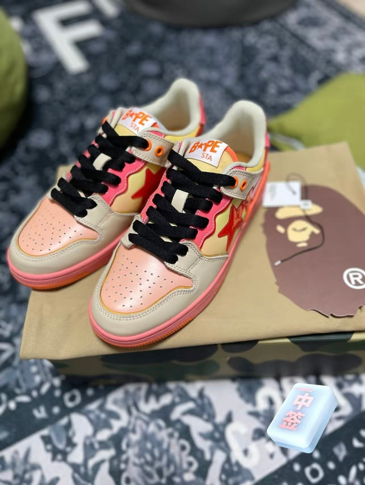 BAPE SK8 STA Low-Top Sneakers in Orange Gradient