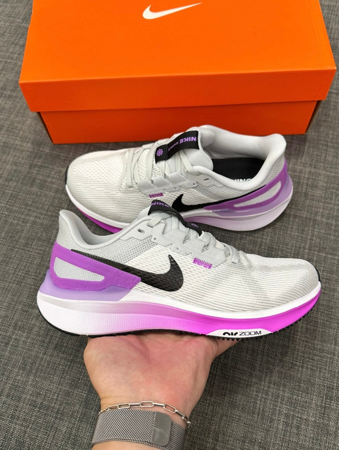 Nike Structure 25 Running Shoes White Purple DJ7884-100