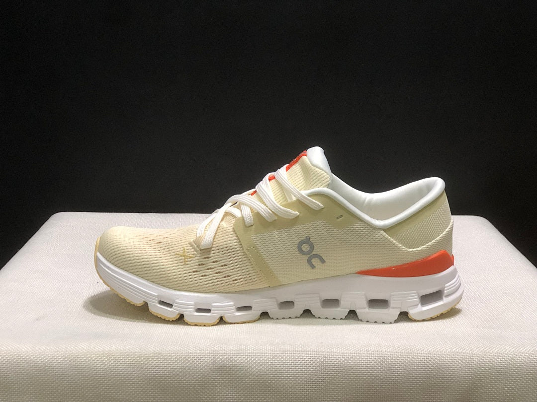 On Cloud X 4 Sneakers in Cream and Orange