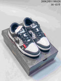 Nike SB Dunk Low LV-Print Low-Top Sneakers, Gray and White