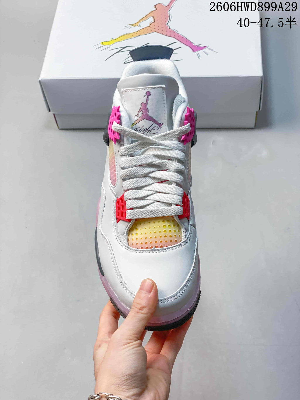 Jordan Air Jordan 4 Retro Comic White Pink Sneakers