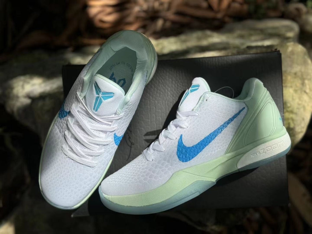 Nike Kobe 6 Haliburton PE Basketball Shoes, White and Green