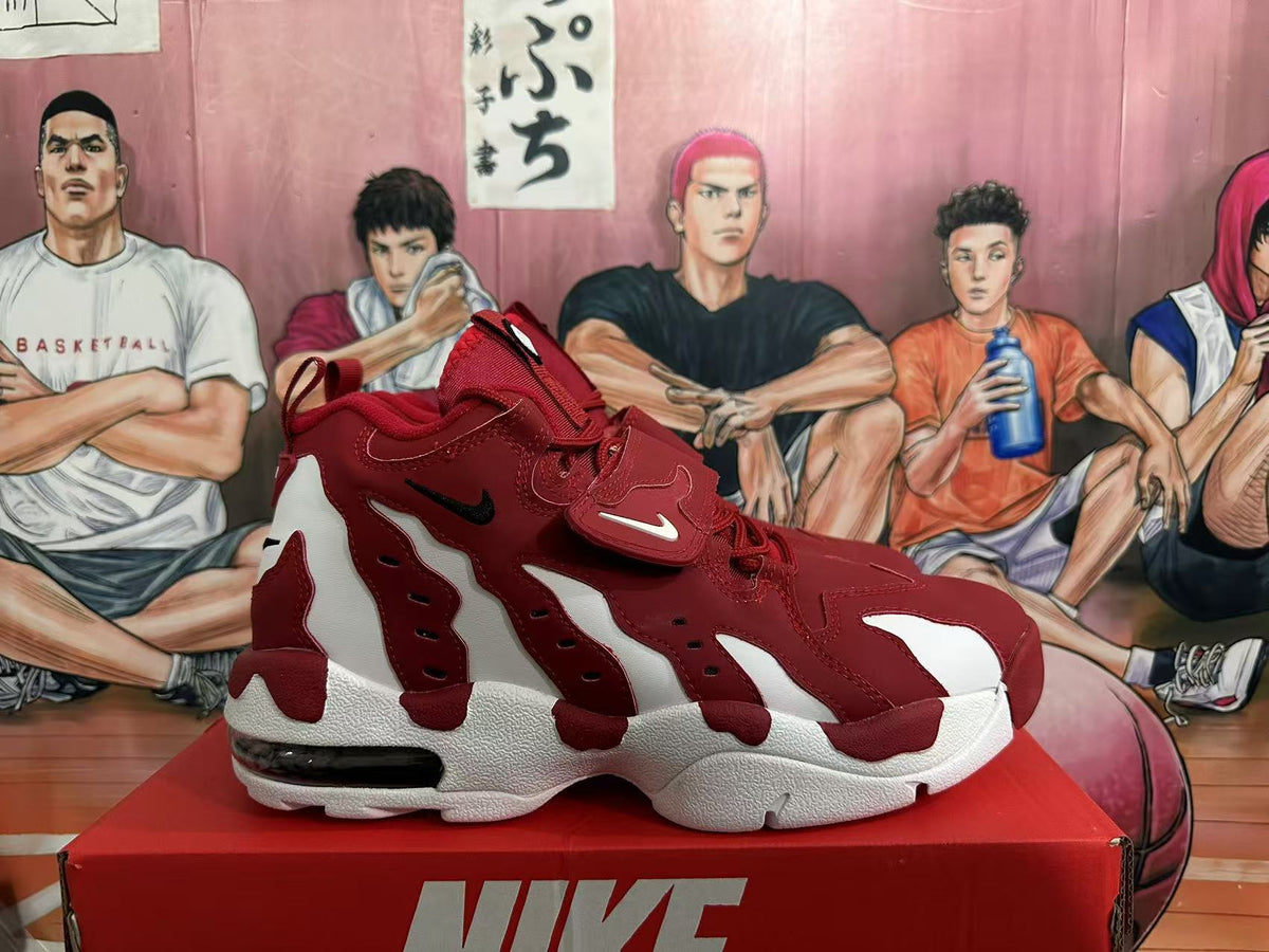 Nike Red and White Basketball Sneakers