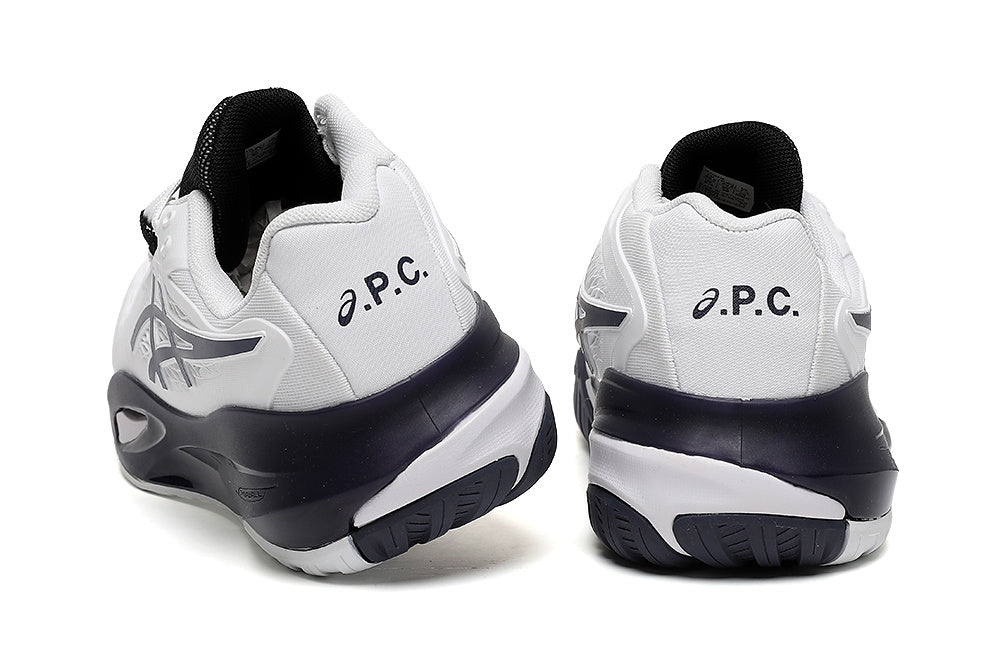 ASICS Gel-Resolution White and Navy Tennis Shoes