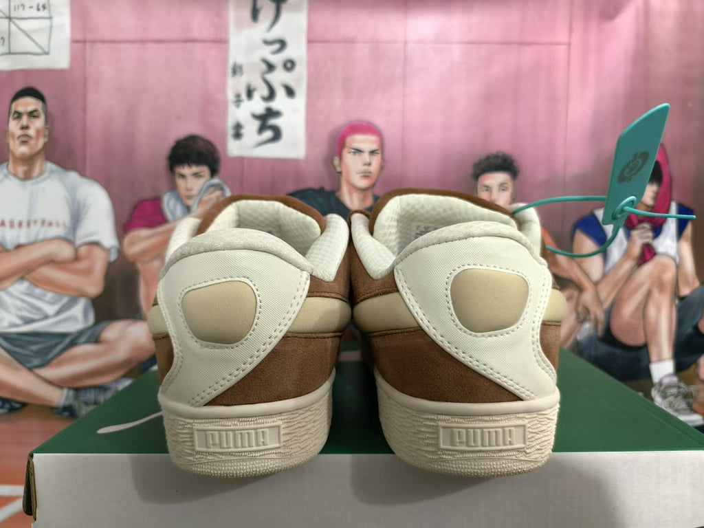 PUMA Brown Low-Top Sneakers with Cream Sole