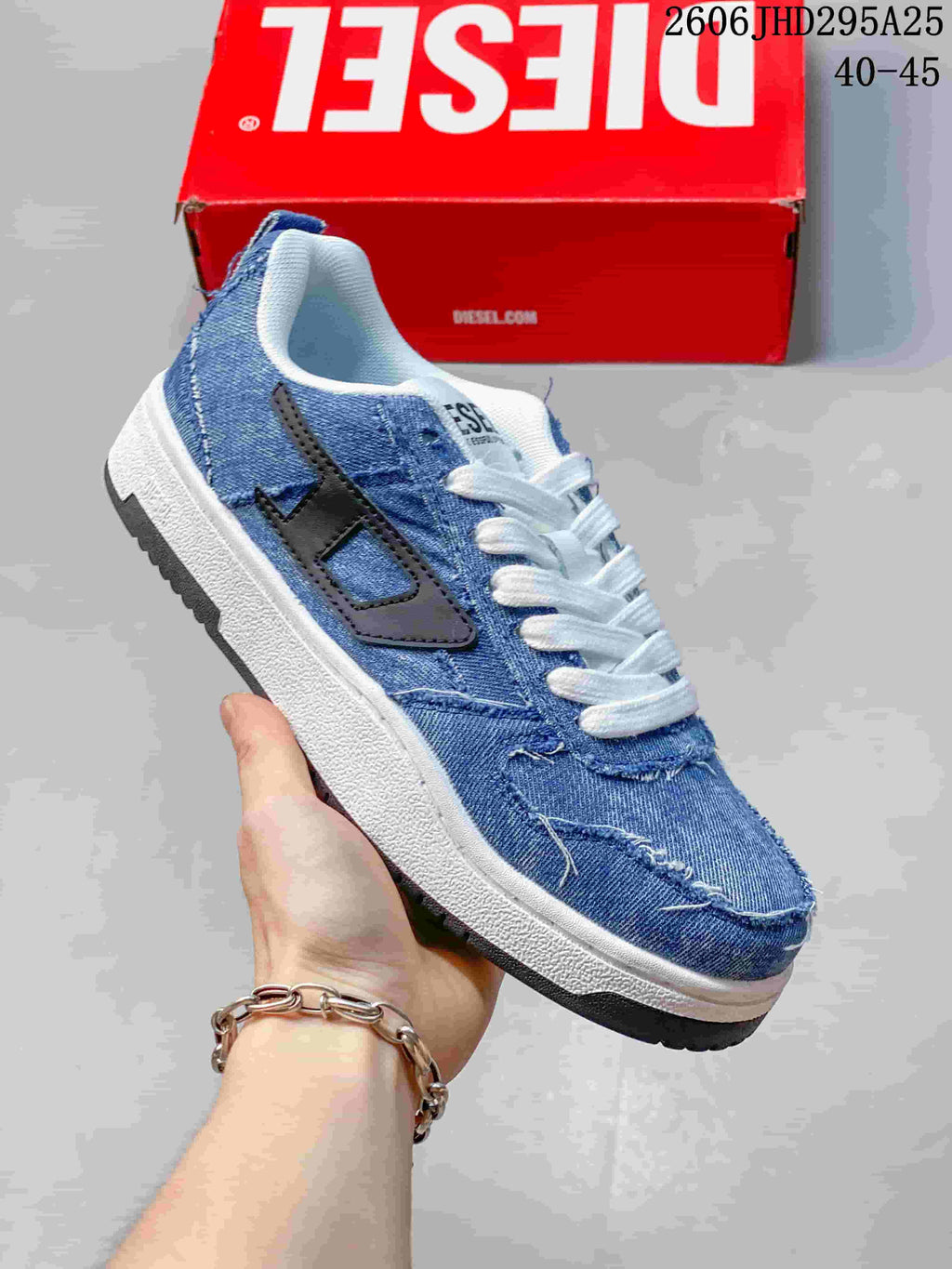 Diesel S-Ukyo V2 Low-Top Sneakers in Blue Denim