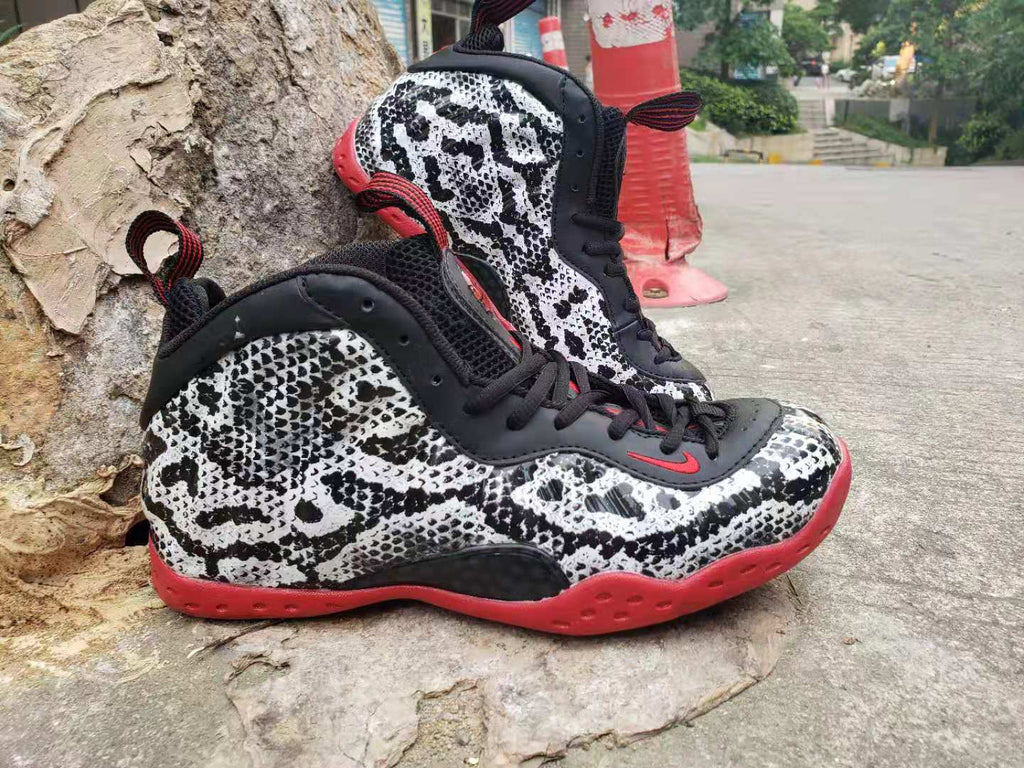 Nike Air Foamposite Pro Snake Print Sneakers Black Red