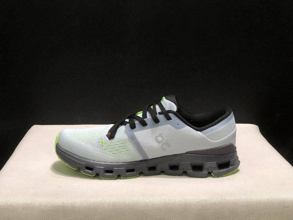 On Cloud X 4 Sneakers in Gray and Lime