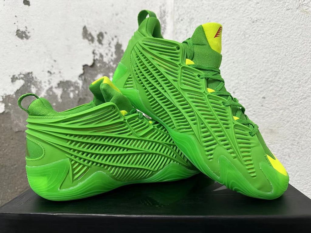 Adidas Green Basketball Sneakers with Yellow Accents