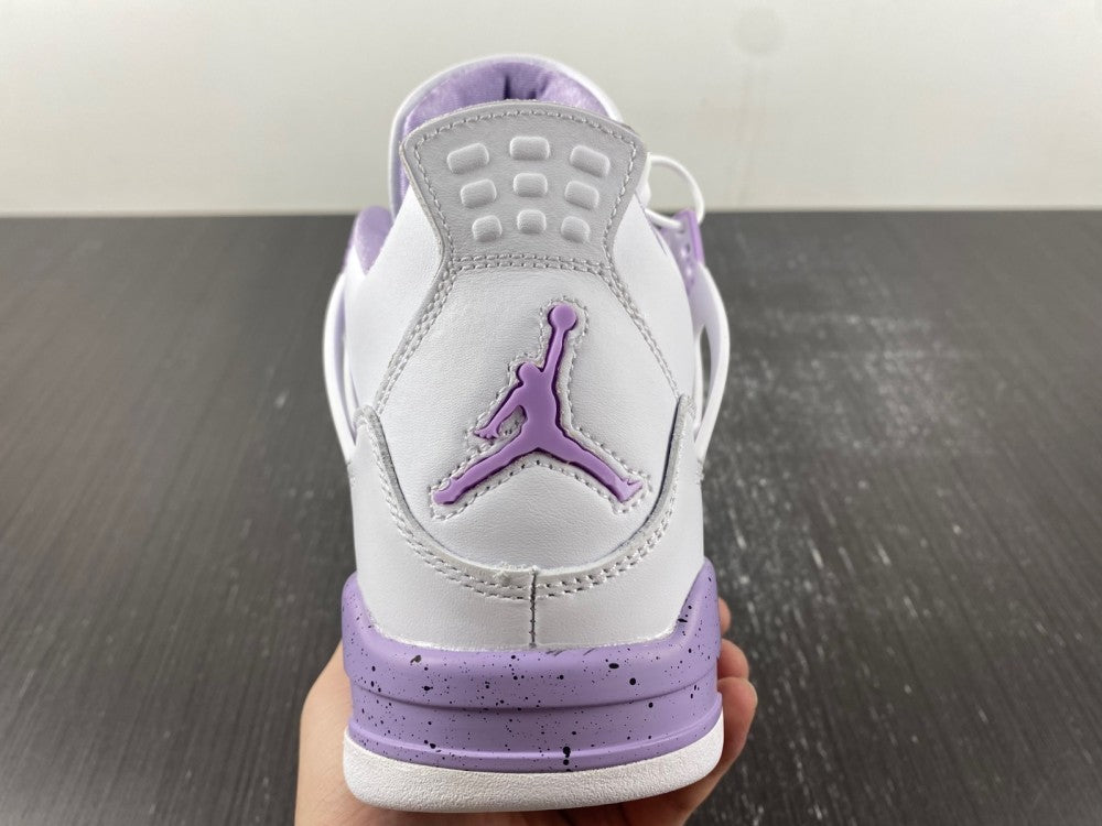 Air Jordan 4 Retro White and Purple Sneakers CT8527-115