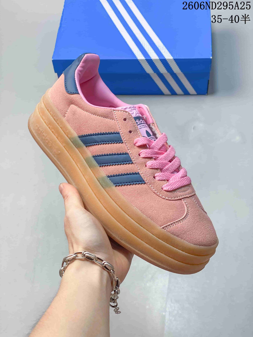 Adidas Originals Gazelle Bold W Pink Navy Gum Sneakers