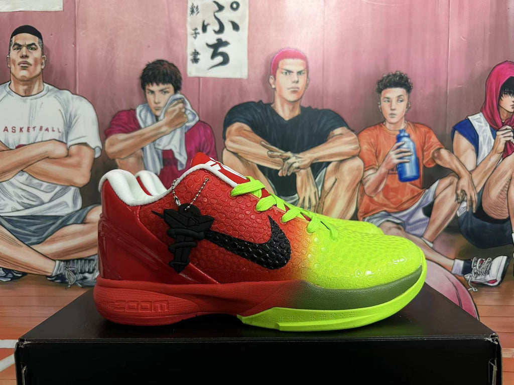 Nike Kobe 6 Basketball Shoes Red and Volt Green