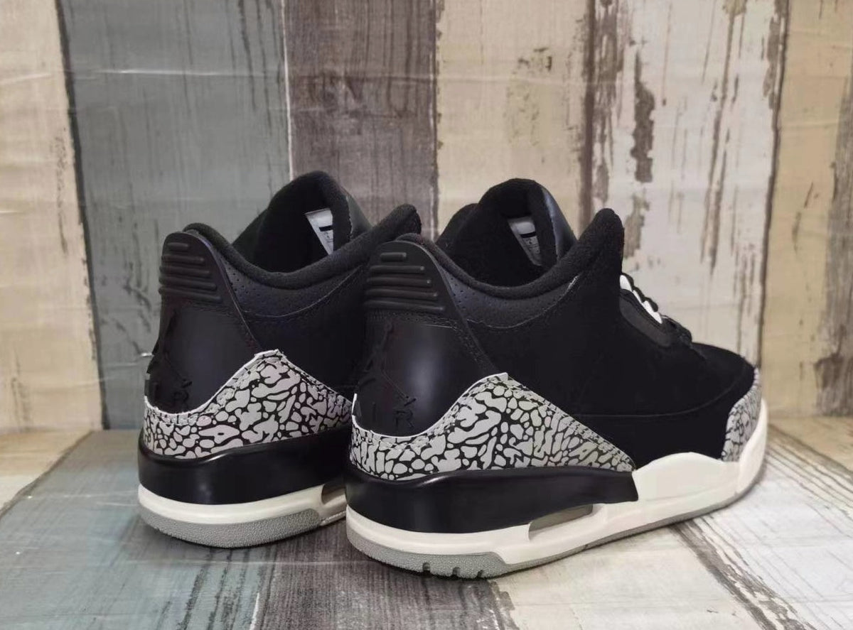 Jordan 3 Black and Sail Low-Top Sneakers