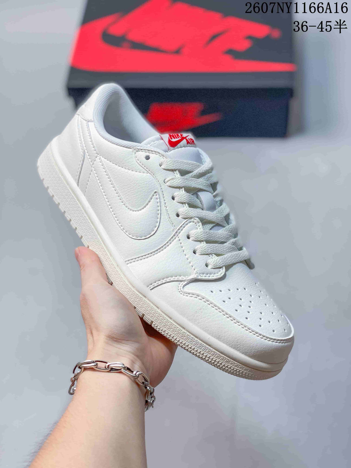 Nike Air Jordan 1 Low White Sneakers 2607NY1166A16