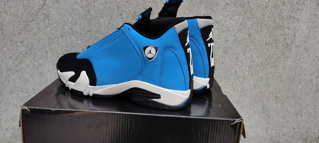 Air Jordan 14 Retro Black and Blue High-Top Sneakers