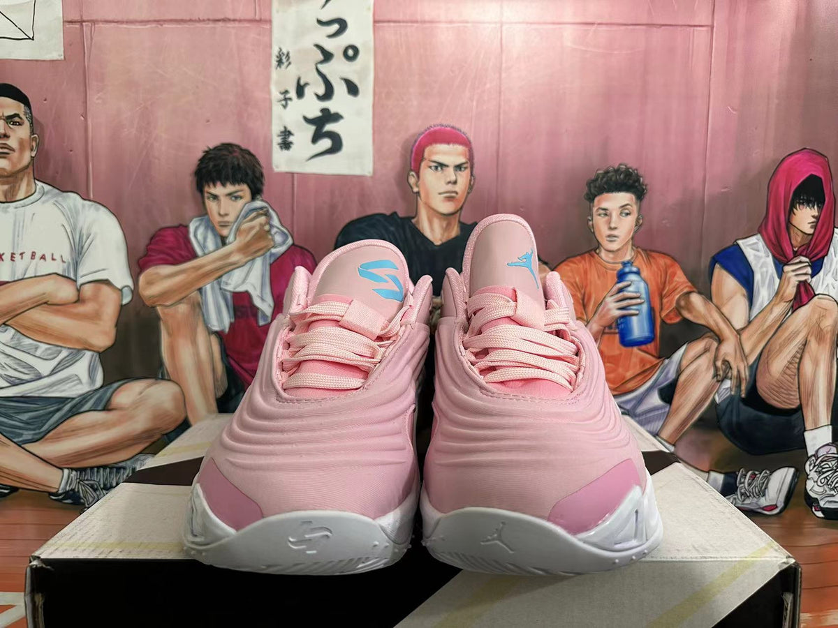 Jordan Luka 4 Basketball Shoes Pink and White