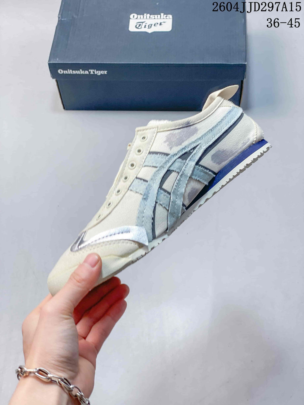 Onitsuka Tiger Mexico 66 Slip-On Sneakers Cream Blue JD297A15