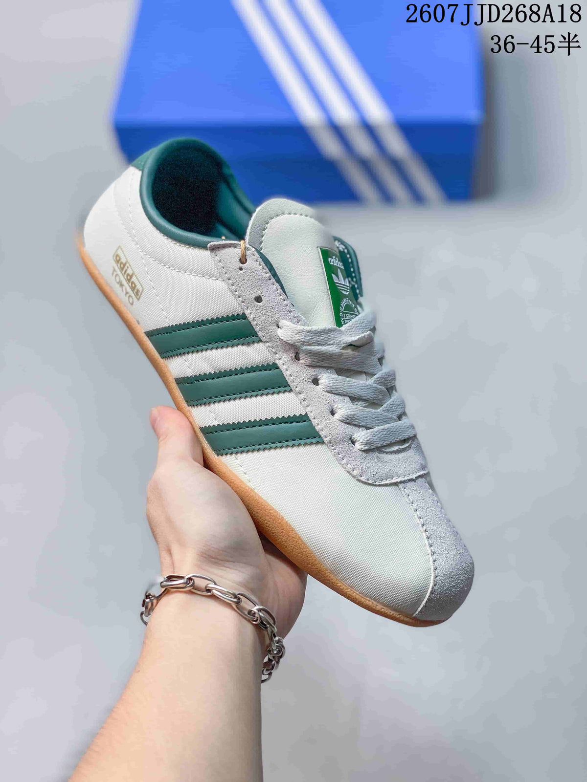 adidas Originals Tokyo Low-Top Sneakers White Green 2607JJD268A18