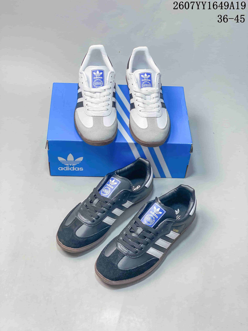 Adidas Samba Low-Top Sneakers in White and Black