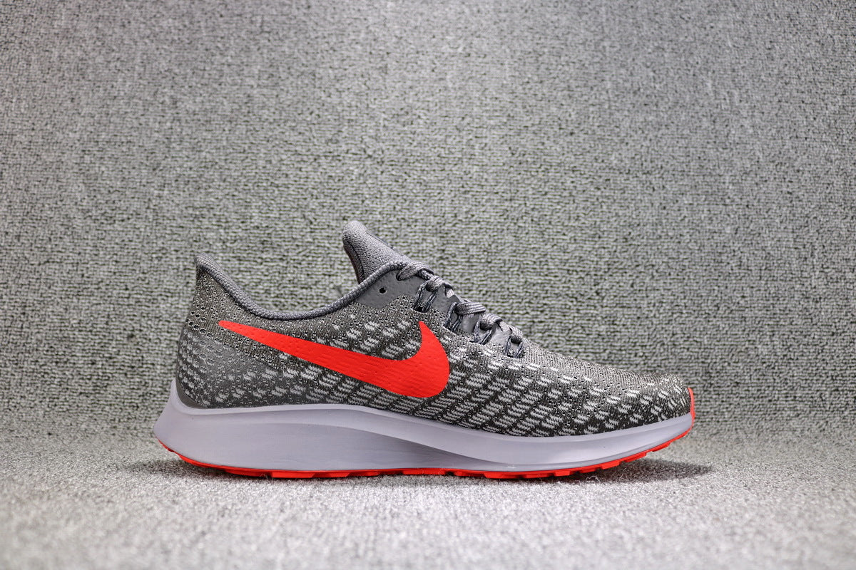 Nike Air Zoom Pegasus 35 Running Shoes, Grey/Crimson 942851-006