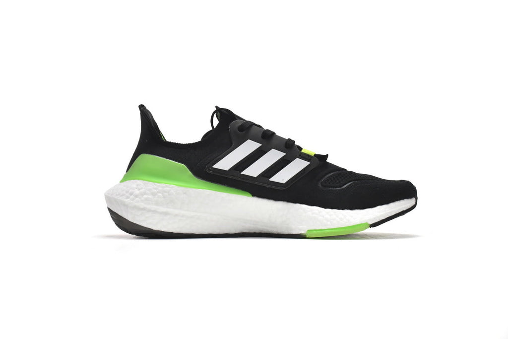adidas UltraBoost 22 Black Solar Green Running Shoes GX6640