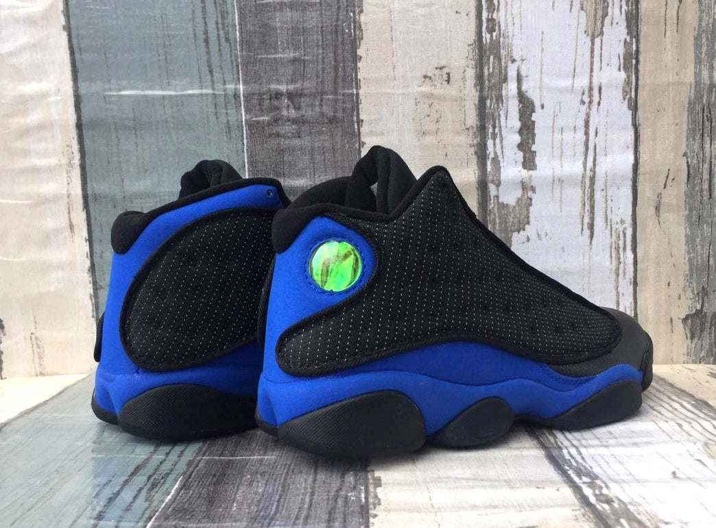 Jordan 13 Black and Royal Blue Sneakers
