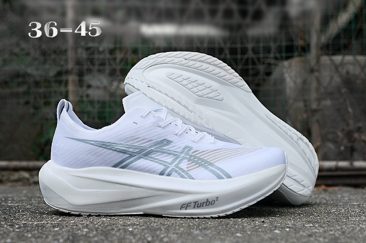 ASICS White and Gray Running Shoes