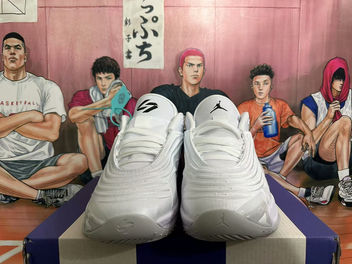 Jordan White Grey Basketball Sneakers