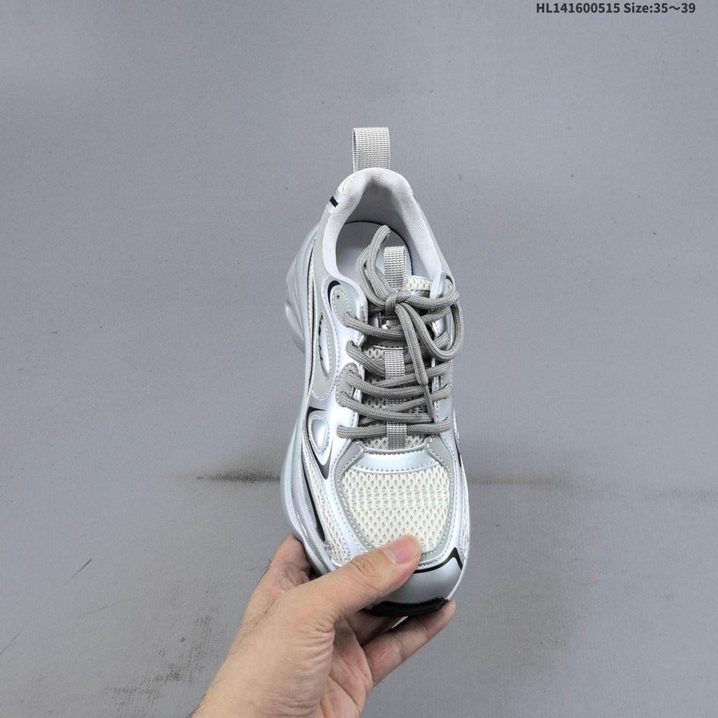 GG-CC G23X4317B Chunky Platform Sneakers, Silver and White
