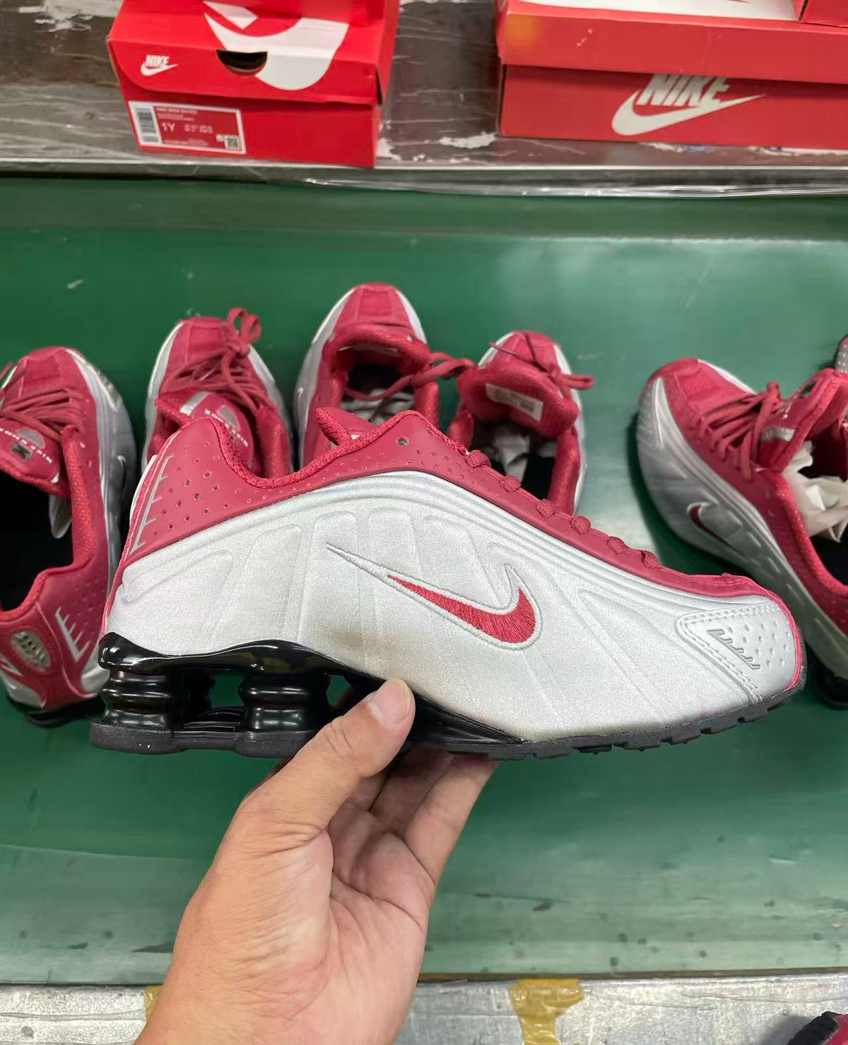 Nike Shox Sneakers Red, Silver and Black