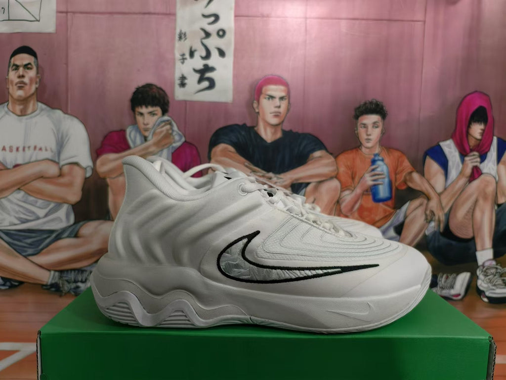 Nike White Basketball Sneakers with Black Swoosh