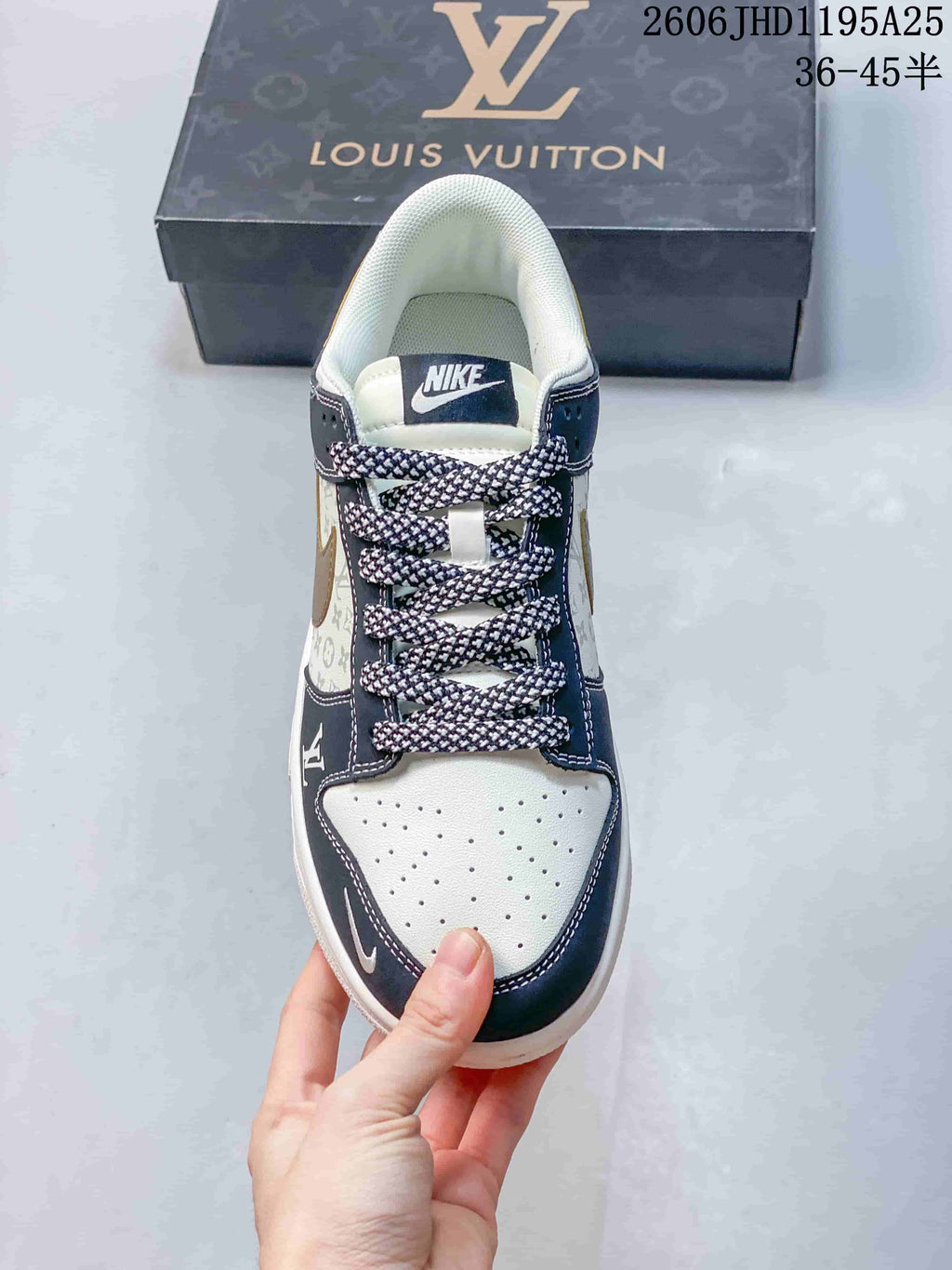 Nike Dunk Low Louis Vuitton Monogram Print Sneakers