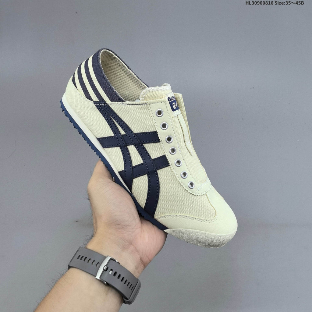Onitsuka Tiger Mexico 66 SD Paraty Slip-On Sneakers, Cream/Navy