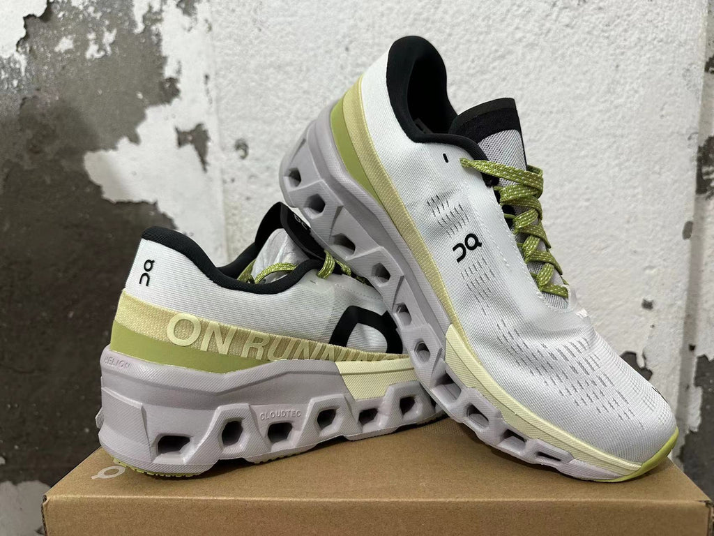 On Running Cloudmonster 2 Sneakers, White and Lime